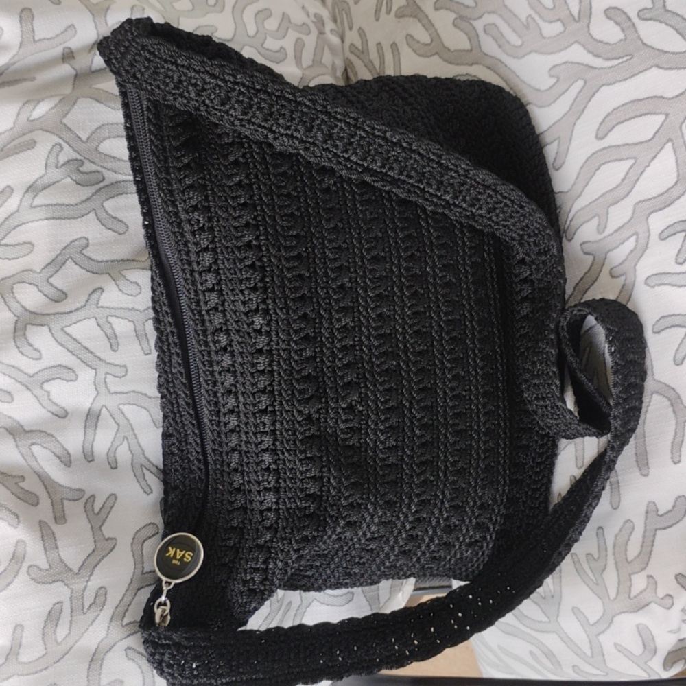 The Sak Black Crochet Shoulder Bag